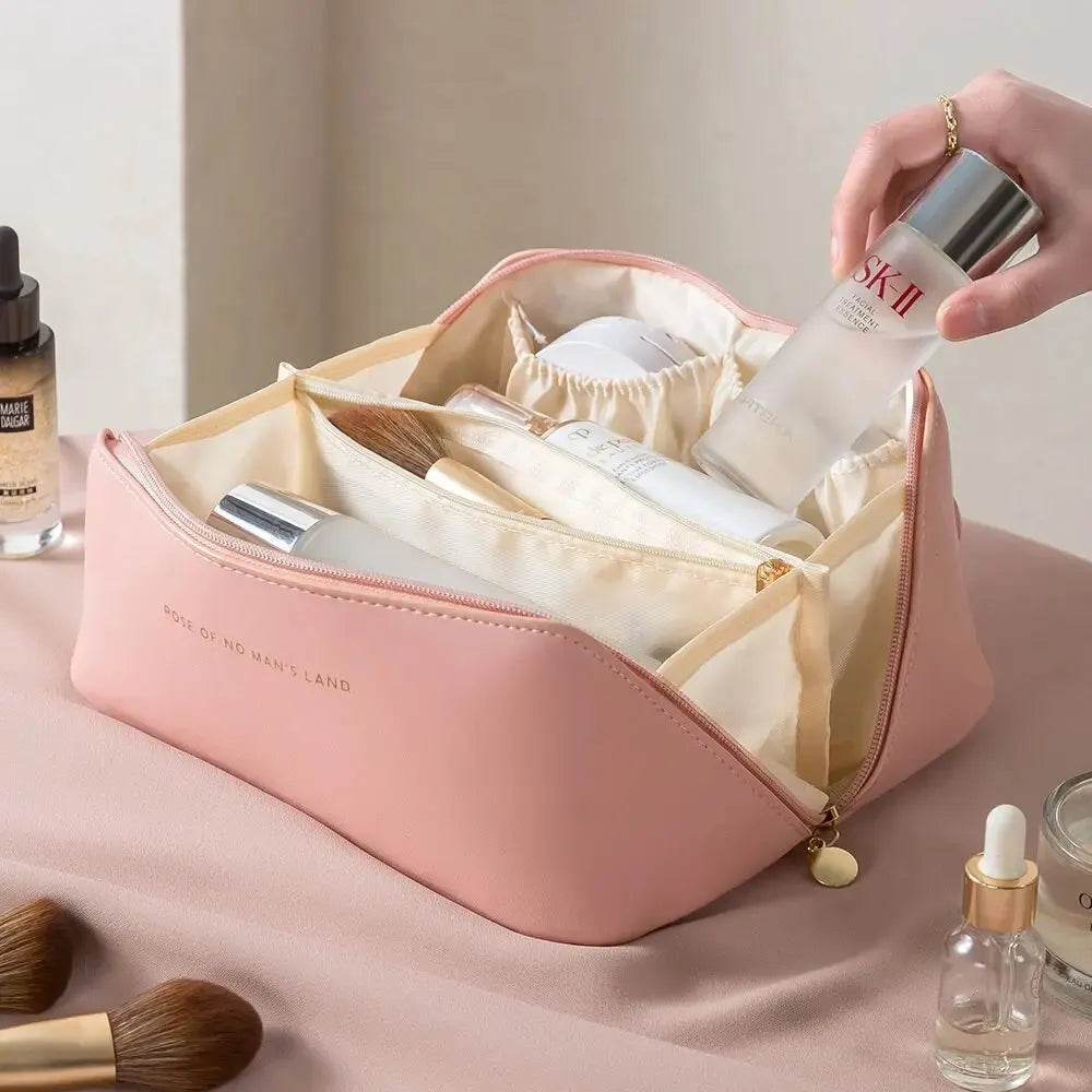 Nora Luxe | Makeup Organizer with Zipper for Travel - Stylish Cosmetic Holder with Ample Storage
