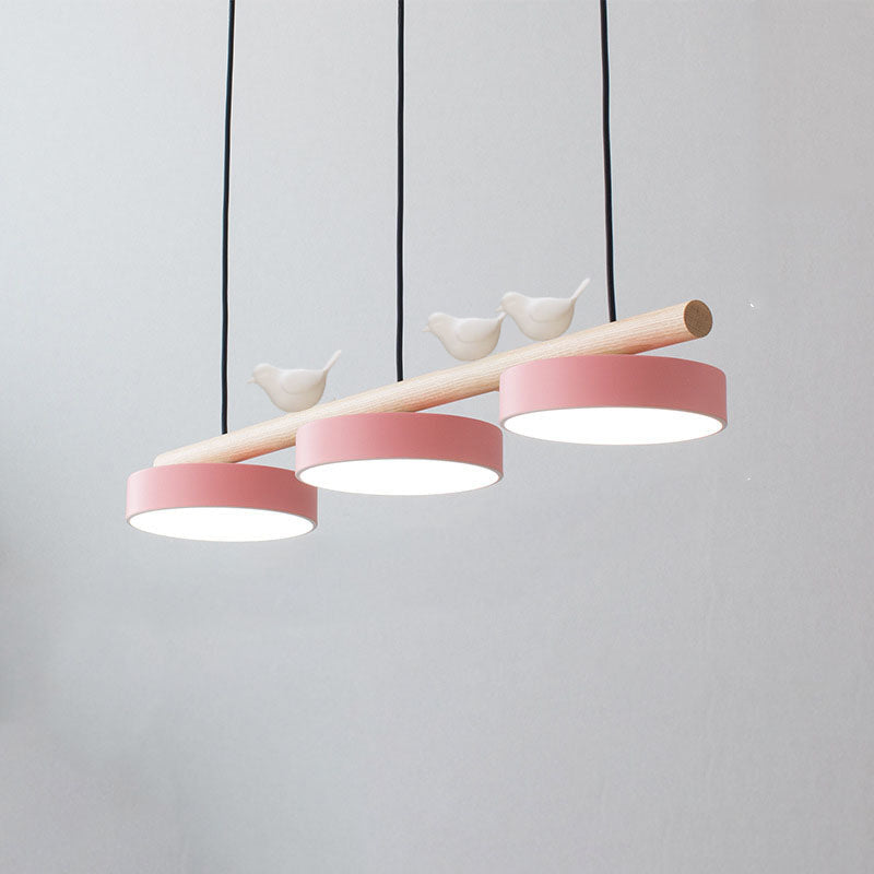 Linear LED Ceiling Light Fixture 36W 31.5 Inch Wood Iron Resin 3-Temperature Adjustable Flush Mount for Bedroom Living Room Hallway Kitchen
