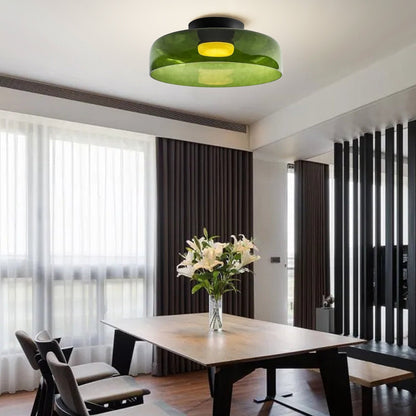 Layered Glass Ceiling Light Modern Multi-Tier Flush Mount Fixture with LED Hardwired for Kitchen Dining Room Bedroom Living Room