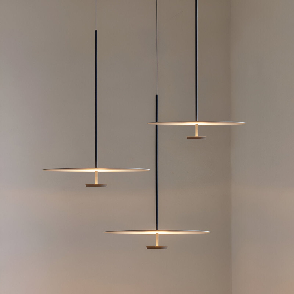 LED Circular Hanging Fixture with Adjustable 59 in Cord for Kitchen Island and Dining Tables