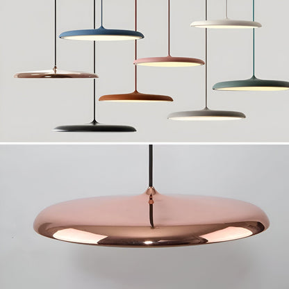 LED Disc Ceiling Fixture 10 in Rose Gold 4000K Adjustable Height for Kitchen Dining Room Bedroom Modern Floating Lamp Neutral White