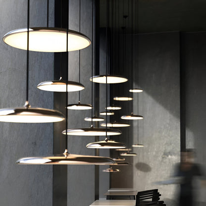LED Disc Ceiling Fixture 10 in Rose Gold 4000K Adjustable Height for Kitchen Dining Room Bedroom Modern Floating Lamp Neutral White