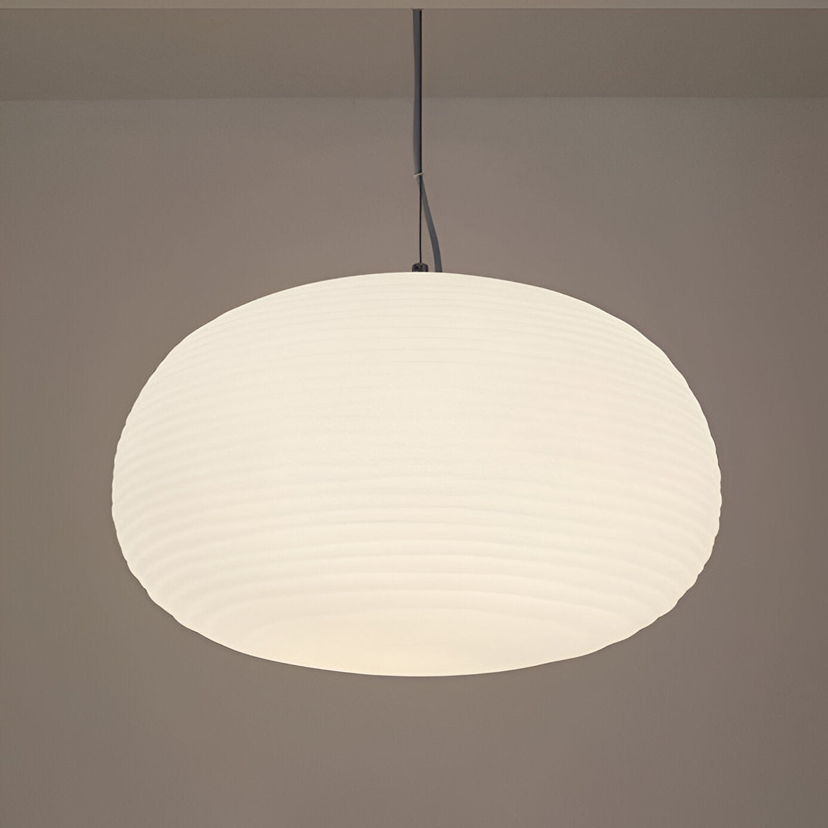 Frosted Glass Hanging Light Fixture with Ribbed Texture | Adjustable Ceiling Lamp for Dining Room Kitchen Island Cafe Restaurant Home | LED