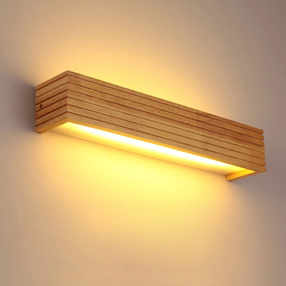 Circular Wood & Acrylic Sconce LED Fixture for Bedrooms, Hallways & Reading Nooks Natural Finish Ambient Lighting E26/E27 Direct Wire Modern