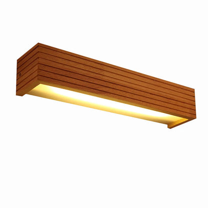 Horizontal Acrylic Sconce Wood Finish E27 Hardwired 22 in Wide Ambient Lighting Minimalist Bedside Hallway Living Room Indoor Fixture