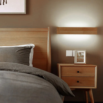 Circular Wood & Acrylic Sconce LED Fixture for Bedrooms, Hallways & Reading Nooks Natural Finish Ambient Lighting E26/E27 Direct Wire Modern