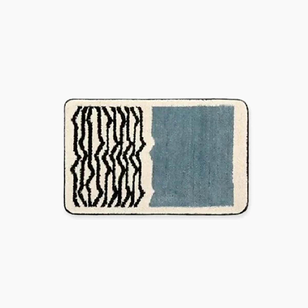 Non-Slip Bathroom Rug 20x32 Inch Multicolor Abstract Polyester Acrylic Shower Mat for Bath Tub Toilet Area Machine Washable Floor Covering M
