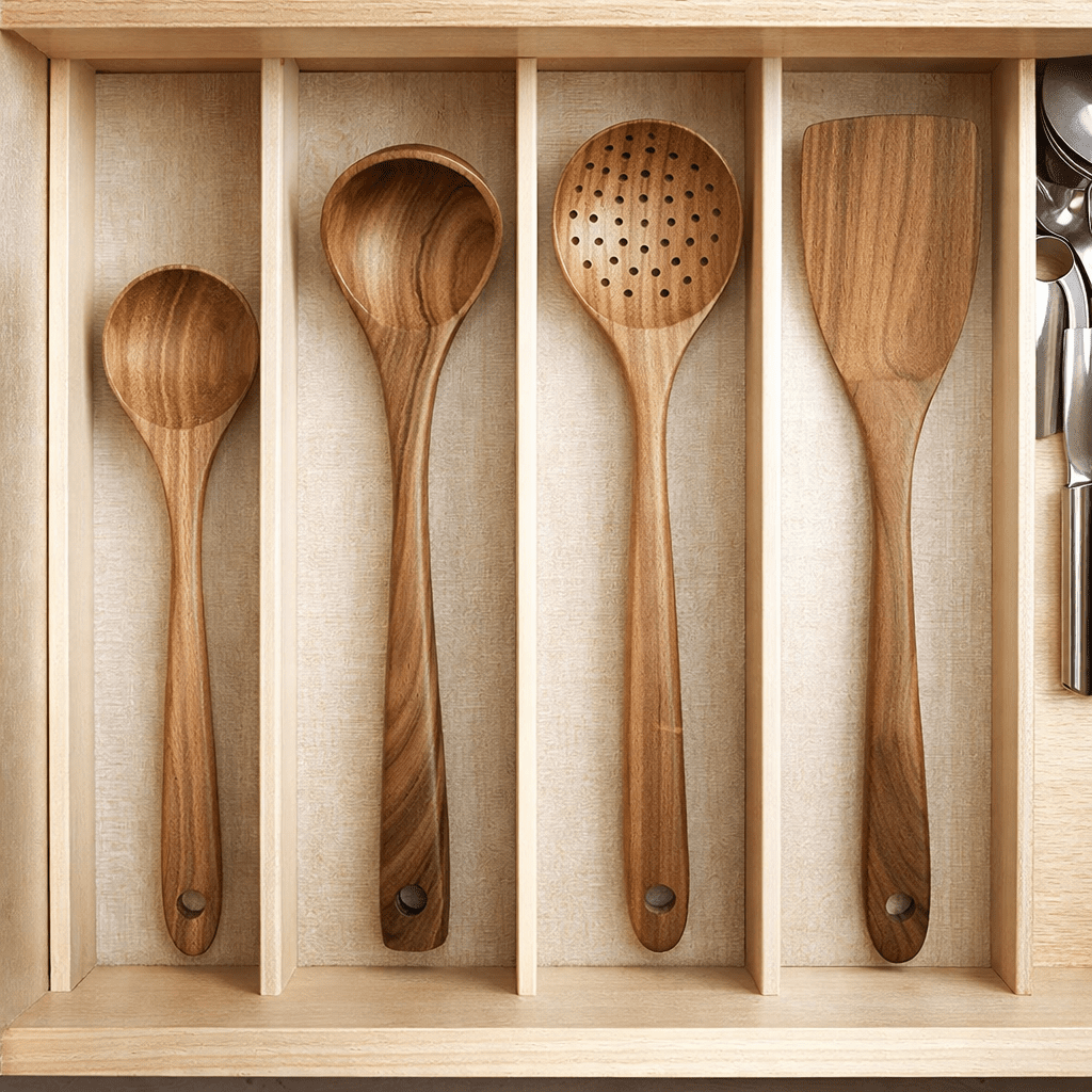 SPOONORA – Premium Wooden Kitchen Utensil Set for Gentle Everyday Cooking