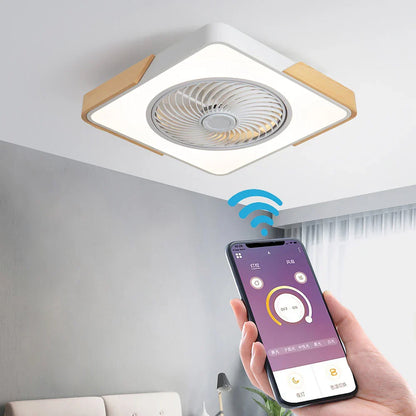 Wood Ceiling Fan with Dimmable LED Light & Remote 20 Inch for Bedroom Living Room Compact Indoor Airflow Cooling Rustic Decor