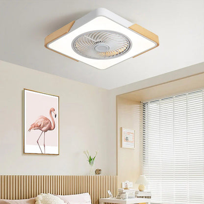 Wood Ceiling Fan with Dimmable LED Light & Remote 20 Inch for Bedroom Living Room Compact Indoor Airflow Cooling Rustic Decor