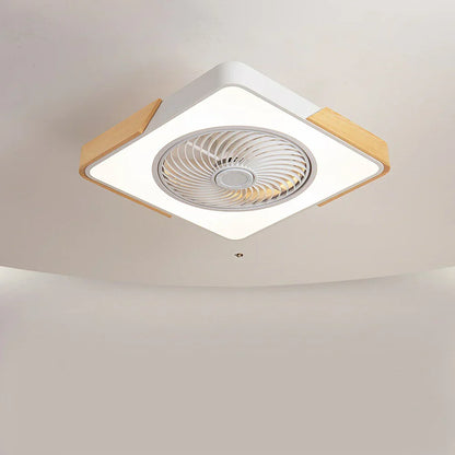 Wood Ceiling Fan with Dimmable LED Light & Remote 20 Inch for Bedroom Living Room Compact Indoor Airflow Cooling Rustic Decor