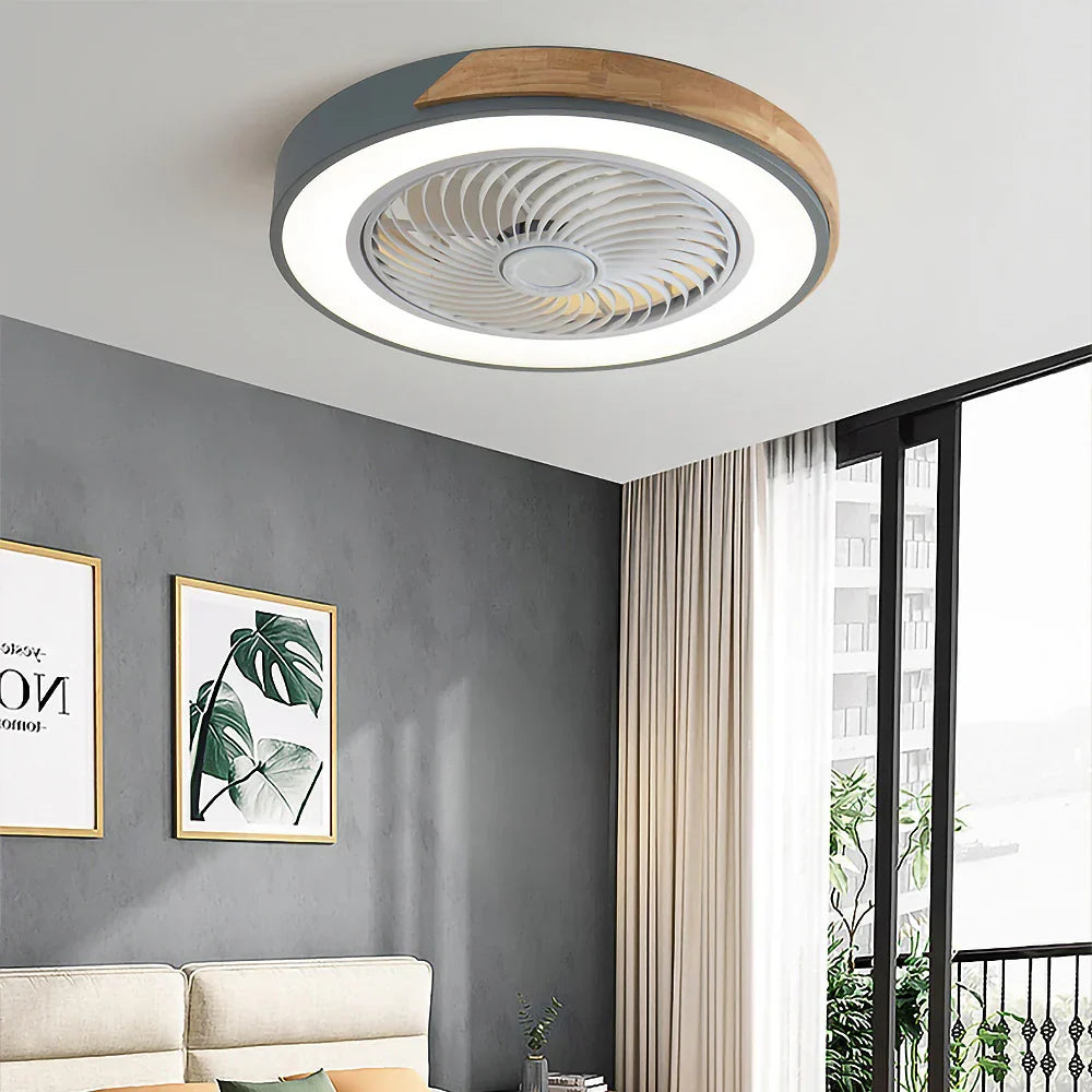 Wood Ceiling Fan with Dimmable LED Light & Remote 20 Inch for Bedroom Living Room Compact Indoor Airflow Cooling Rustic Decor