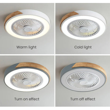 Wood Ceiling Fan with Dimmable LED Light & Remote 20 Inch for Bedroom Living Room Compact Indoor Airflow Cooling Rustic Decor