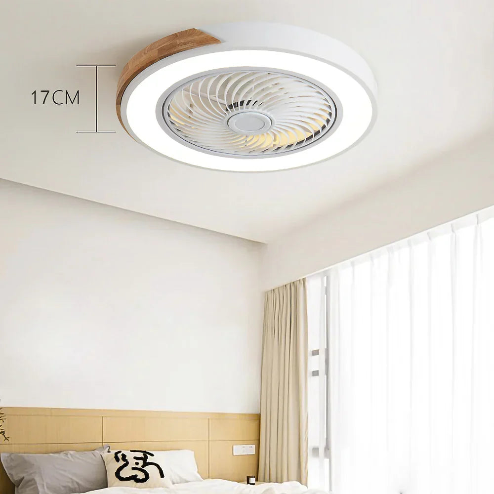 Wood Ceiling Fan with Dimmable LED Light & Remote 20 Inch for Bedroom Living Room Compact Indoor Airflow Cooling Rustic Decor