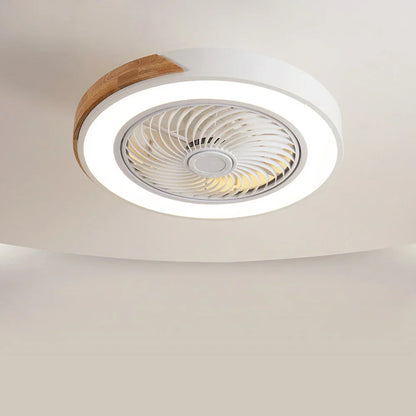 Wood Ceiling Fan with Dimmable LED Light & Remote 20 Inch for Bedroom Living Room Compact Indoor Airflow Cooling Rustic Decor