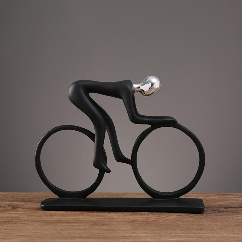 Abstract Cyclist Sculpture – Modern Home Decor Accent