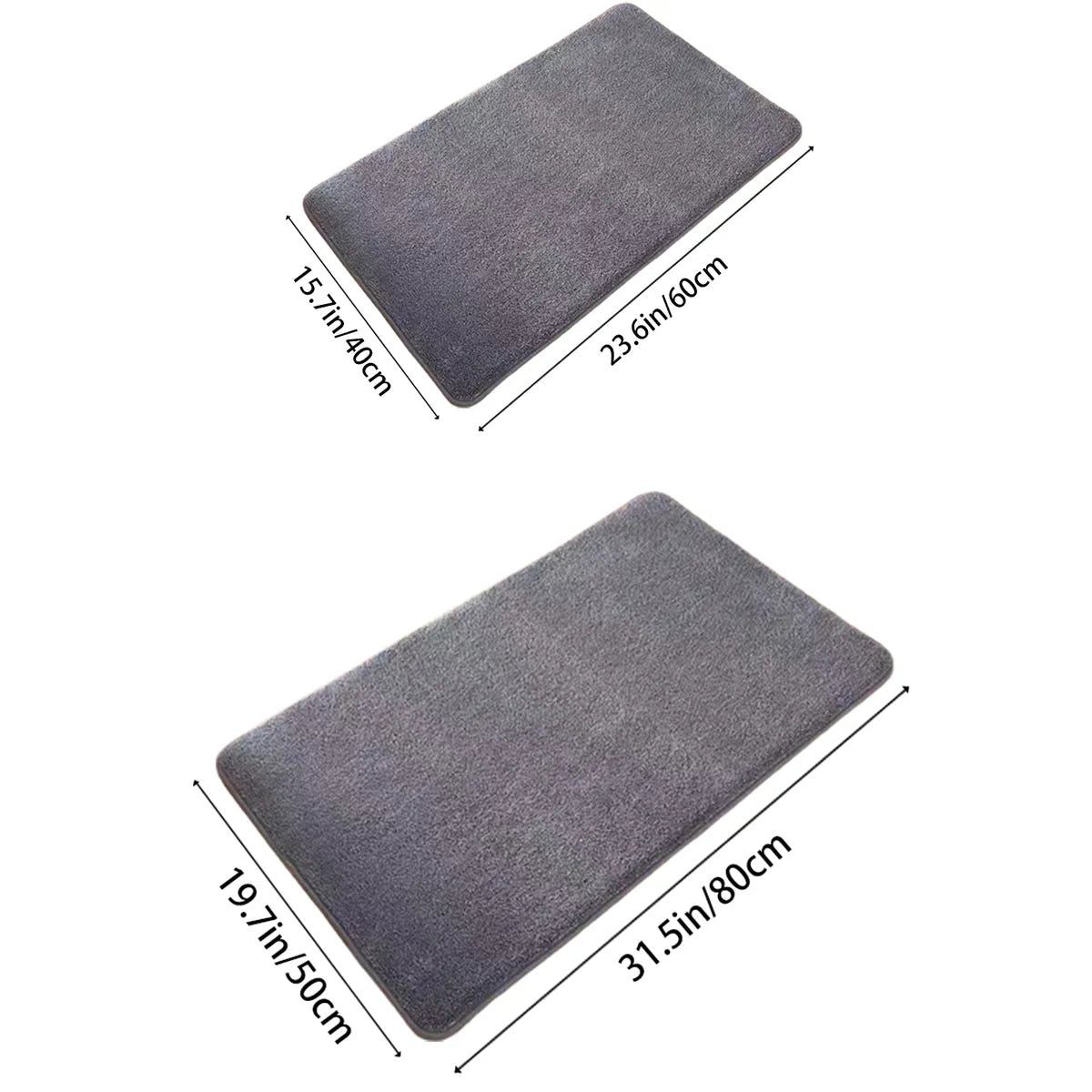 Nordic Bath Mat | Ultra Absorbent Shower Mat with Anti-Slip Design | Soft Velvet for Comfort