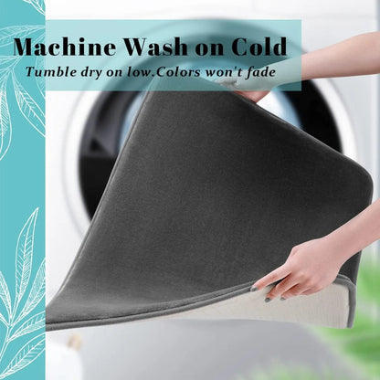 Nordic Bath Mat | Ultra Absorbent Shower Mat with Anti-Slip Design | Soft Velvet for Comfort
