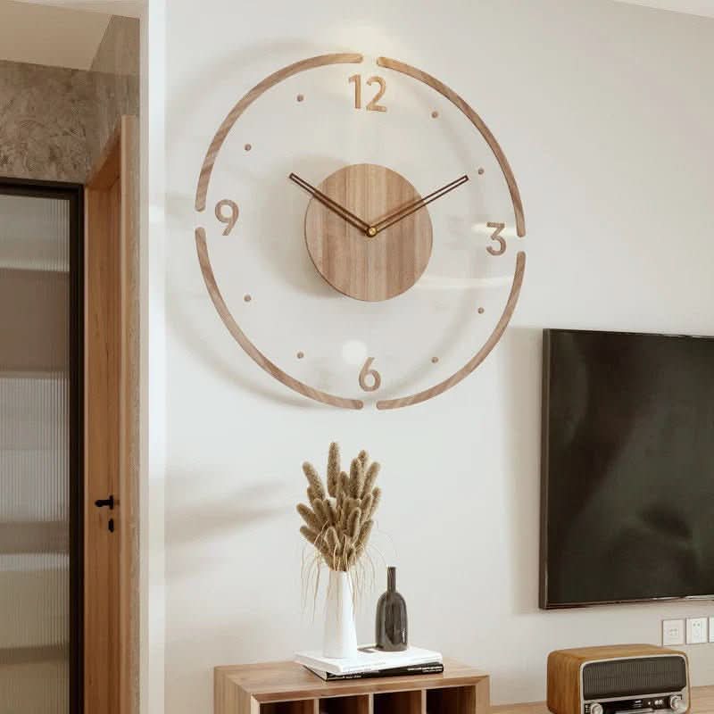 WOODTIME – Nordic Wooden Wall Clock Silent Quartz Minimalist Decor
