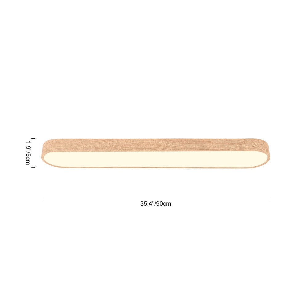 Ortekor Nordic Glow | Flush Mount Ceiling Light with Wood Accent | Elegant Oval Design for Cozy Ambient Lighting
