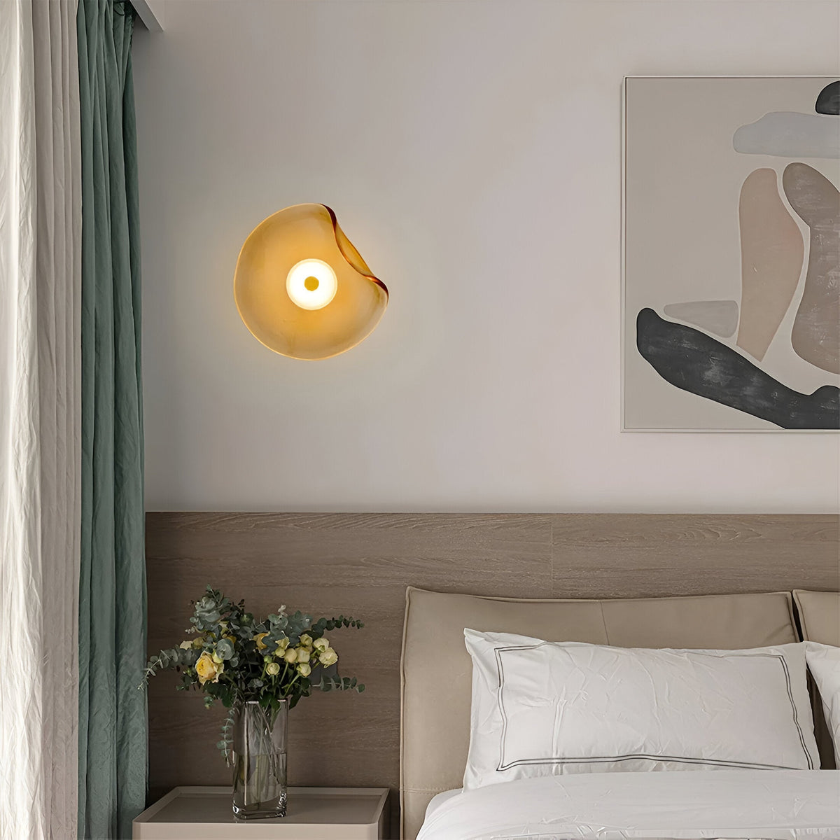 Curved Glass LED Wall Sconce 10 in Warm White Bidirectional Light Fixture for Bedroom Hallway Living Room Modern Indoor Accent Lighting