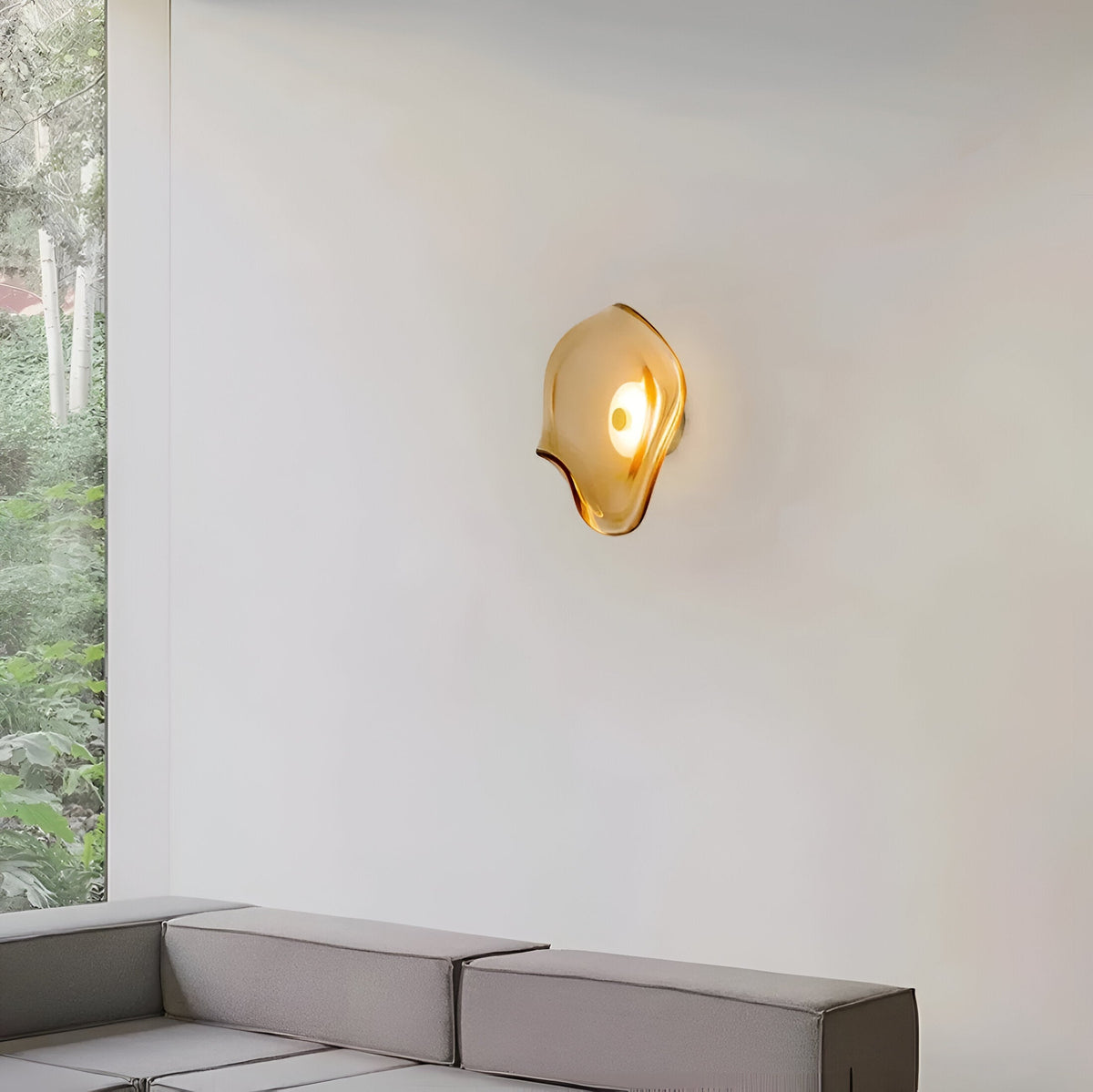 Curved Glass LED Wall Sconce 10 in Warm White Bidirectional Light Fixture for Bedroom Hallway Living Room Modern Indoor Accent Lighting
