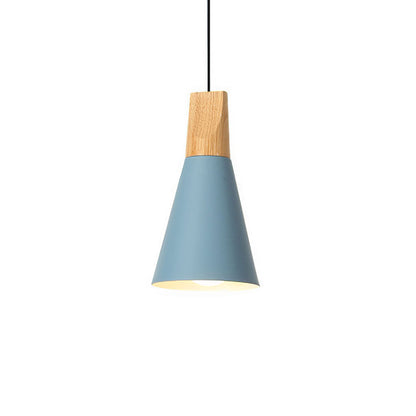 Aluminum & Wood Hanging Lamp E27 Socket Gray Black White Yellow Kitchen Island Dining Table Overhead Fixture Scandinavian Style Modern Minim