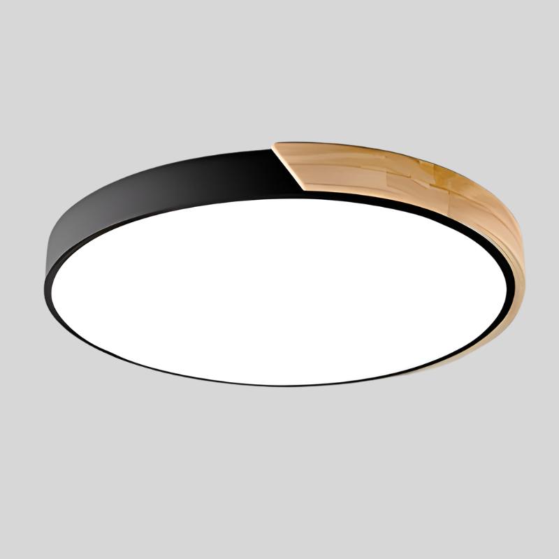 Ortekor Nordic Wood Flush Mount Ceiling Light with Warm Glow | Elegant LED Design for Cozy Ambiance