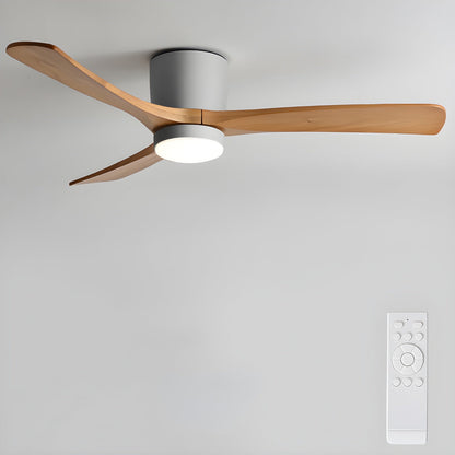 42-Inch Wooden Blade Ceiling Fan with Dimmable LED Light, Ultra-Quiet DC Motor for Bedrooms, Reversible Airflow, Three Color Temperatures, M