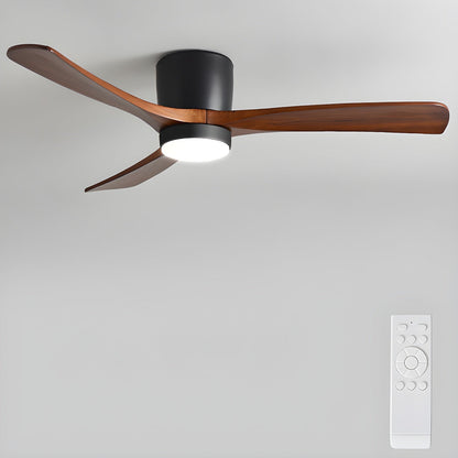 42-Inch Wooden Blade Ceiling Fan with Dimmable LED Light, Ultra-Quiet DC Motor for Bedrooms, Reversible Airflow, Three Color Temperatures, M