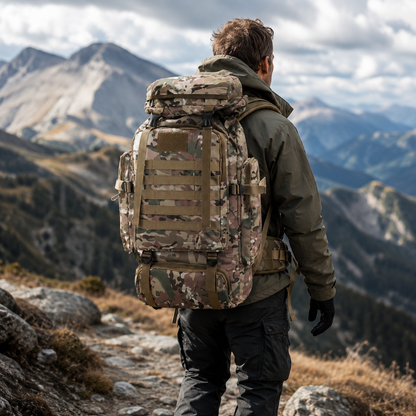 80L Expedition Hiking Backpack – Tactical Multi-Day Trekking Pack with MOLLE Webbing & Padded Straps for Camping & Travel