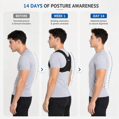 Upper Body Posture Support Harness with Adjustable Tension Straps for Men & Women