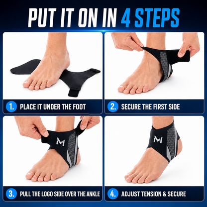 Ankle Compression Brace for Support & Stability During Sports | Adjustable Wrap for Running, Basketball, Gym | Breathable Neoprene-Free