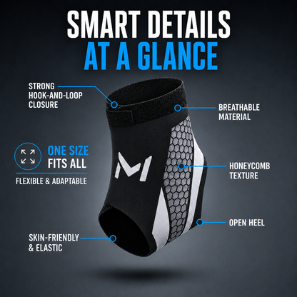 Ankle Compression Brace for Support & Stability During Sports | Adjustable Wrap for Running, Basketball, Gym | Breathable Neoprene-Free