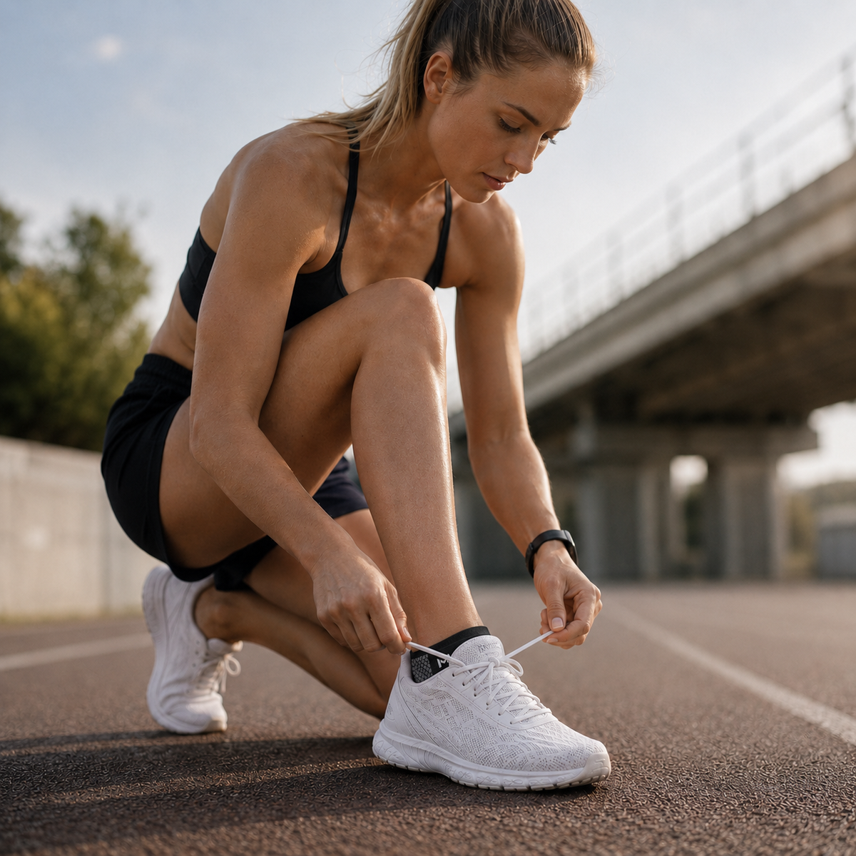 Ankle Compression Brace for Support & Stability During Sports | Adjustable Wrap for Running, Basketball, Gym | Breathable Neoprene-Free
