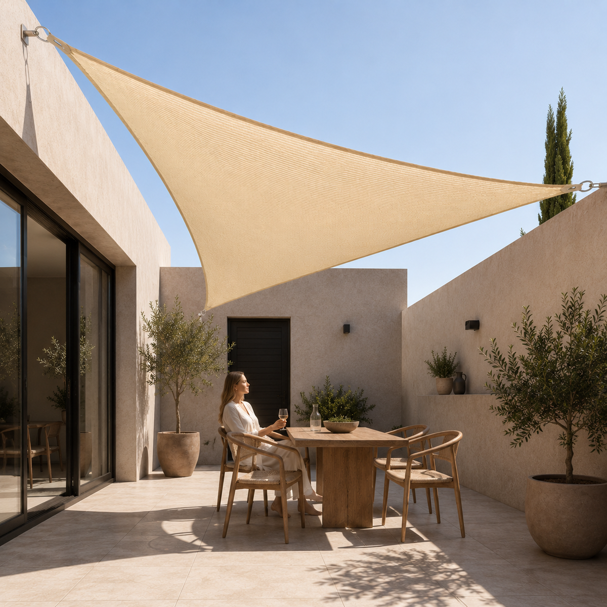 Triangular Sun Shade Sail for Patio – UV Block Canopy Cover for Deck, Pool & Backyard – Waterproof Outdoor Awning Shelter