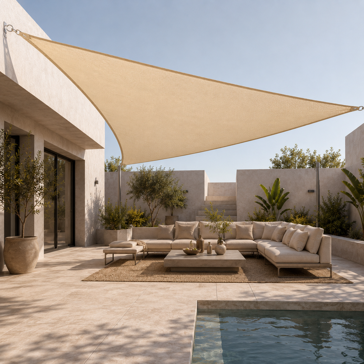 Triangular Sun Shade Sail for Patio – UV Block Canopy Cover for Deck, Pool & Backyard – Waterproof Outdoor Awning Shelter