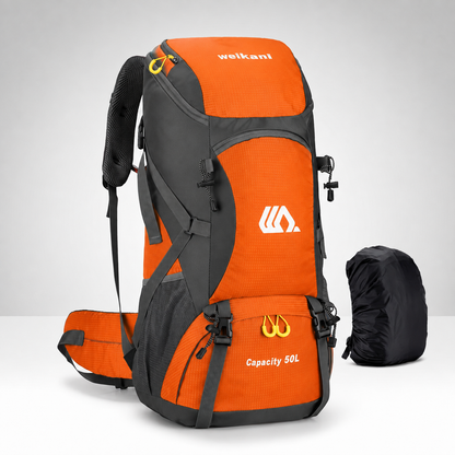 50L Hiking Backpack with Separate Shoe Compartment – Ventilated Back Panel, Padded Straps & Hip Belt – Multi-Day Trail Pack for Camping &