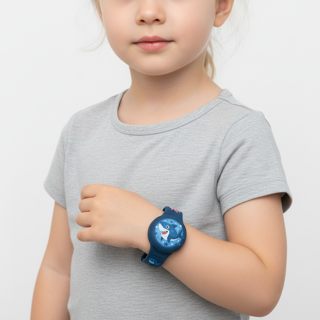 Kids' GPS Tracker Holder Wristband in Soft Silicone – Adjustable Fit for Outdoor Play & Travel Safety