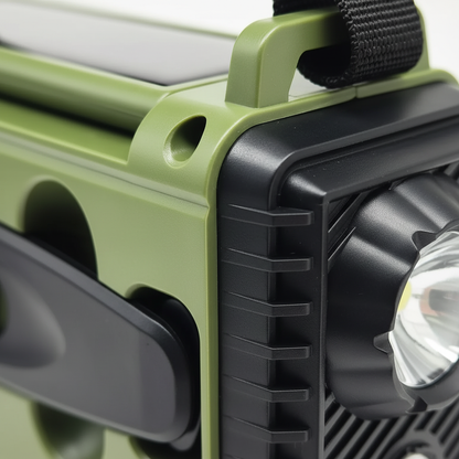 Emergency Weather Radio with Hand Crank Solar Charging Bluetooth Speaker Flashlight 10000mAh Power Bank for Camping Hiking Survival Kits