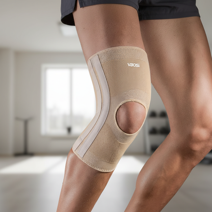 Compression Knee Brace with Side Stabilizers for Joint Support & Pain Relief – Breathable Elastic Design for Running, Workouts & Everyday