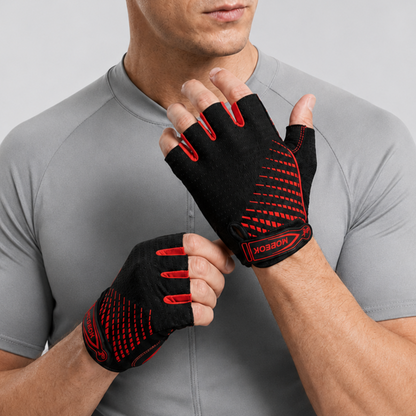 Fingerless Padded Cycling Gloves with Gel Palm Protection & Breathable Mesh for Road & Mountain Biking