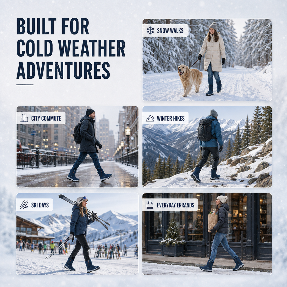 Insulated Waterproof Snow Boots for Men & Women – Winter Hiking Footwear with Anti-Slip Grip & Thermal Lining