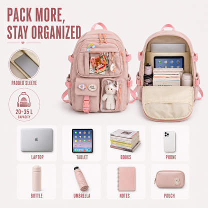 Student Backpack with Laptop Sleeve & Organizer Pockets – Adjustable Padded Straps, Ergonomic Design for School & Campus