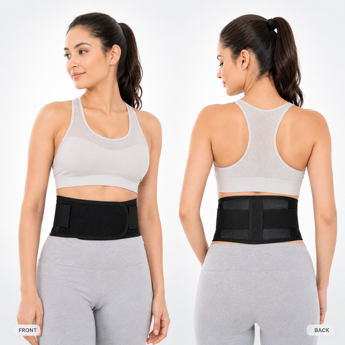 Adjustable Lower Back Support Belt with Self-Heating Therapy & Magnetic Nodes for Pain Relief