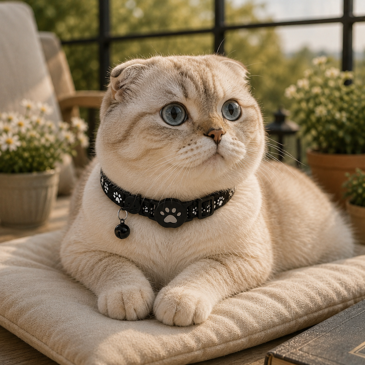 GPS Location Tracking Collar for Cats & Small Dogs with Reflective Safety Strap & App Control