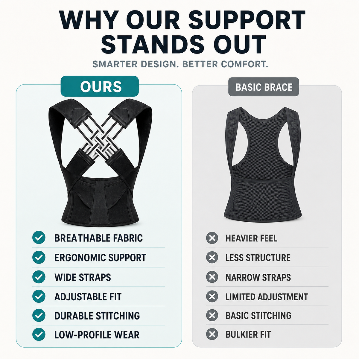 Adjustable Back Brace for Upper Body Alignment & Shoulder Support – Breathable Posture Corrector for Men & Women