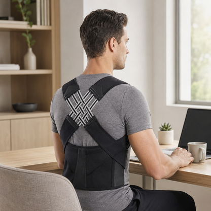 Adjustable Back Brace for Upper Body Alignment & Shoulder Support – Breathable Posture Corrector for Men & Women