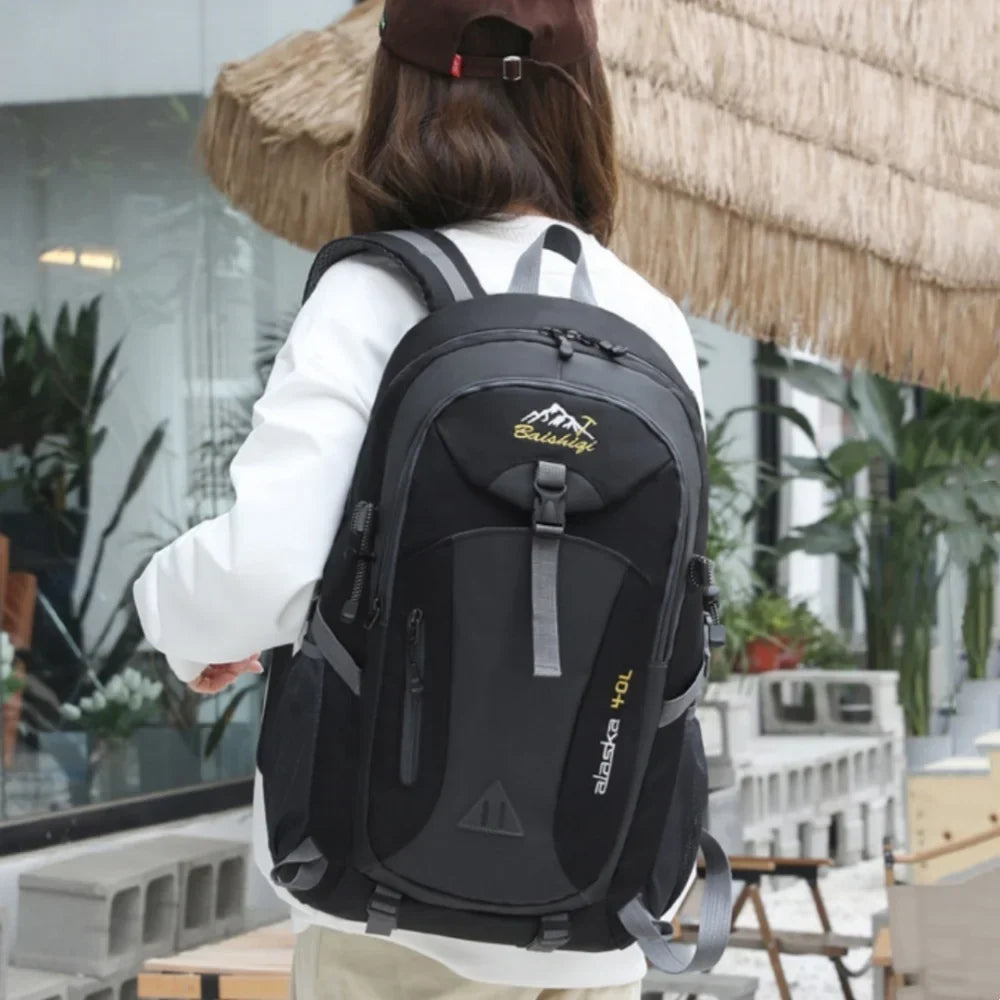 40L Outdoor Backpack with Padded Mesh Panels & Adjustable Straps for Hiking and Travel