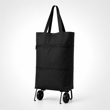 Collapsible Rolling Shopping Cart with Backpack Straps for Groceries & Errands